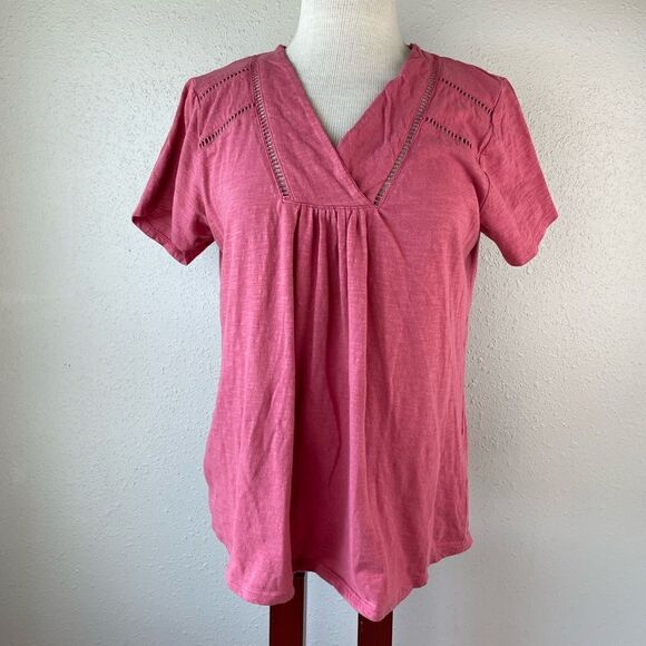 North River Outfitters V-Neck Short Sleeve Tunic Top Size L EUC - Picture 1 of 7